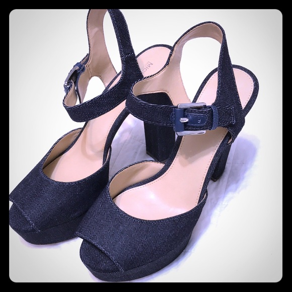 Michael Kors Denim Platform Heels - Picture 1 of 8